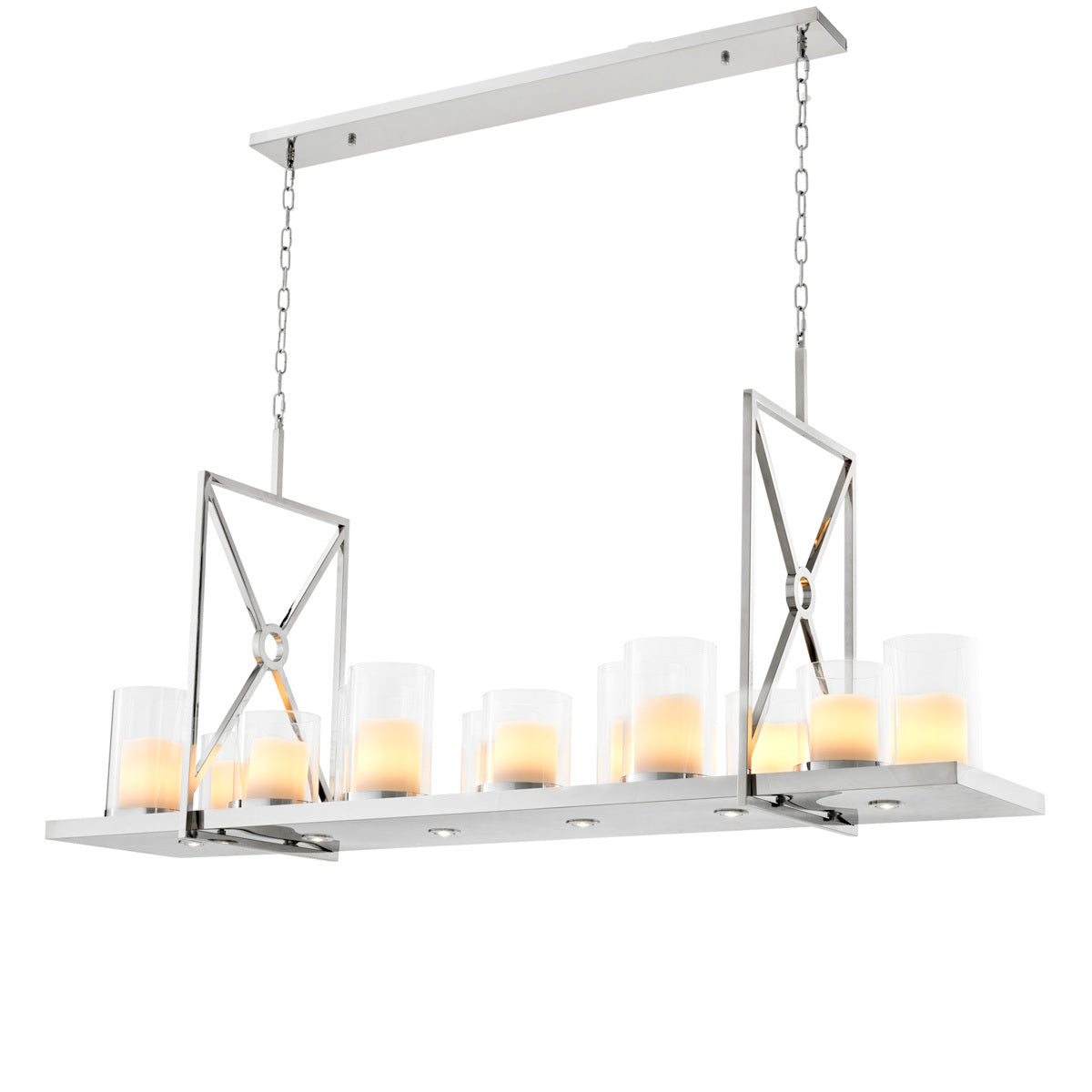 Polished Steel Chandelier Summit Round | Cabothousefurniture.com