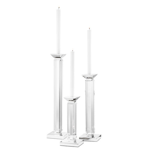 Glass Stick Candle Holders (3) Livia | Cabothousefurniture.com