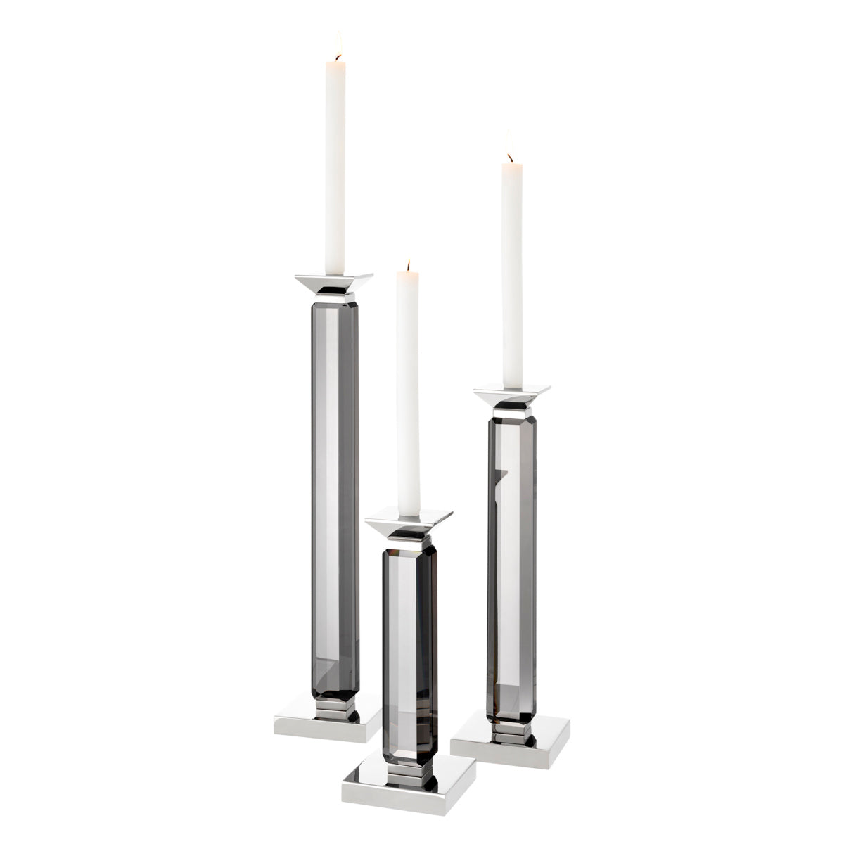 Glass Stick Candle Holders (3) Livia | Cabothousefurniture.com
