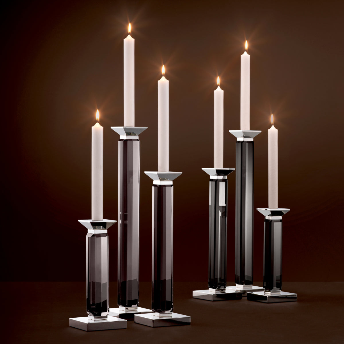 Glass Stick Candle Holders (3) Livia | Cabothousefurniture.com