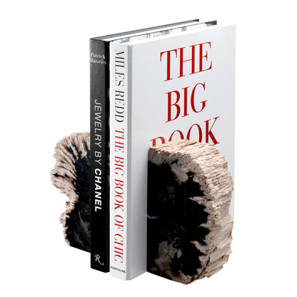 Petrified Wood Bookends (2) Opia | Cabothousefurniture.com