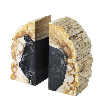 Petrified Wood Bookends (2) Opia | Cabothousefurniture.com