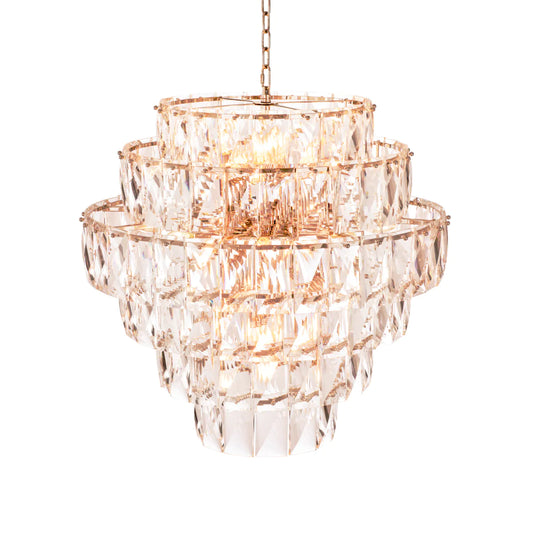 Glass Layered Chandelier L Amazone