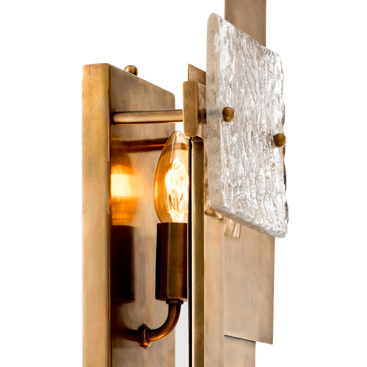 Vintage Brass Wall Lamp Langham | Cabothousefurniture.com