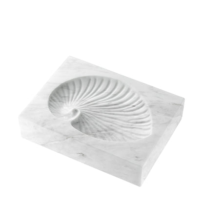 White Marble Object Conchiglia | Cabothousefurniture.com