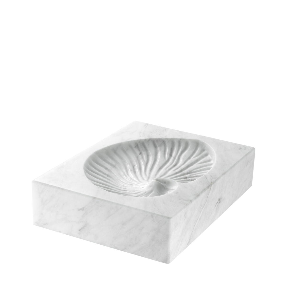 White Marble Object Conchiglia | Cabothousefurniture.com