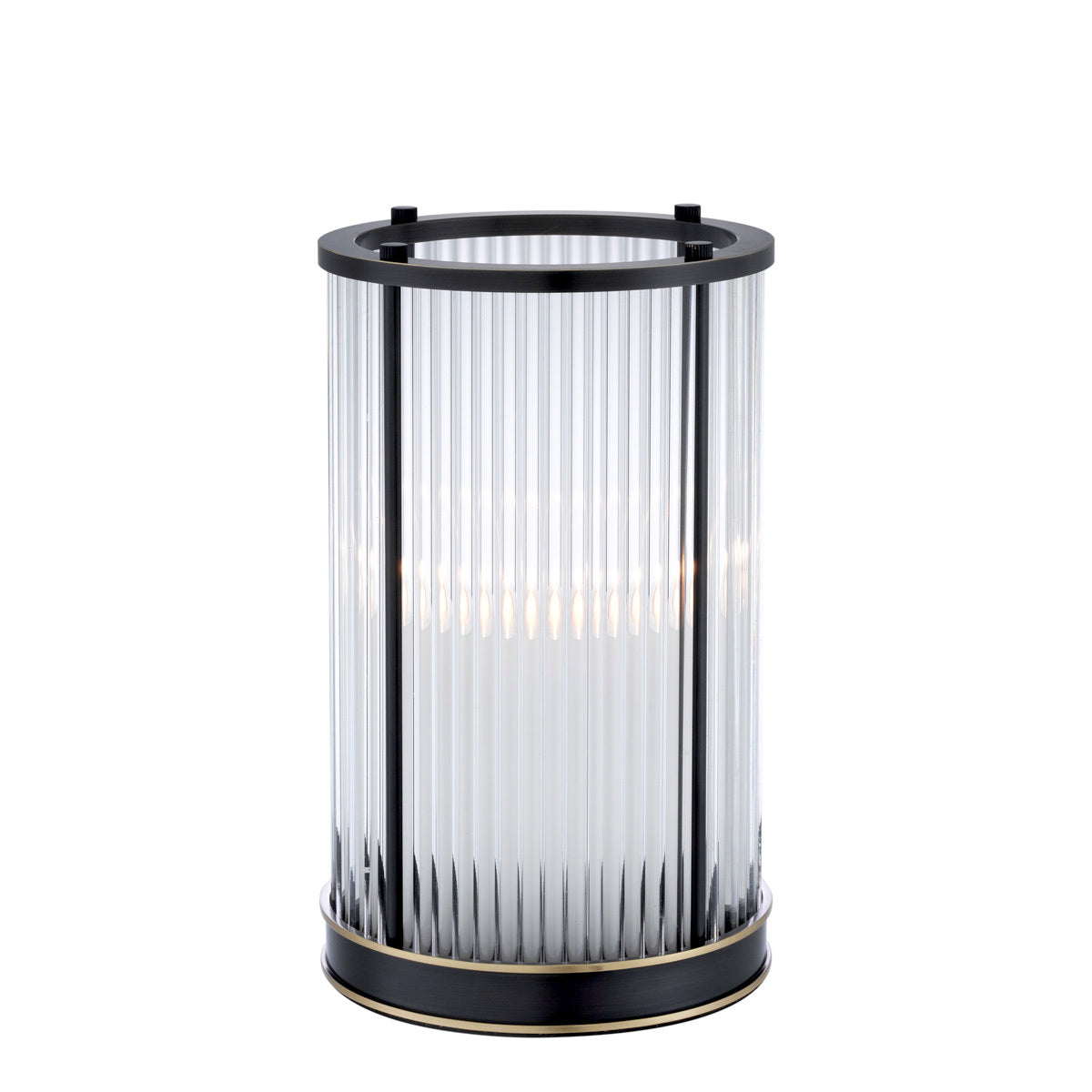 Bronze Cylindrical Glass Hurricane S Mayson | Cabothousefurniture.com