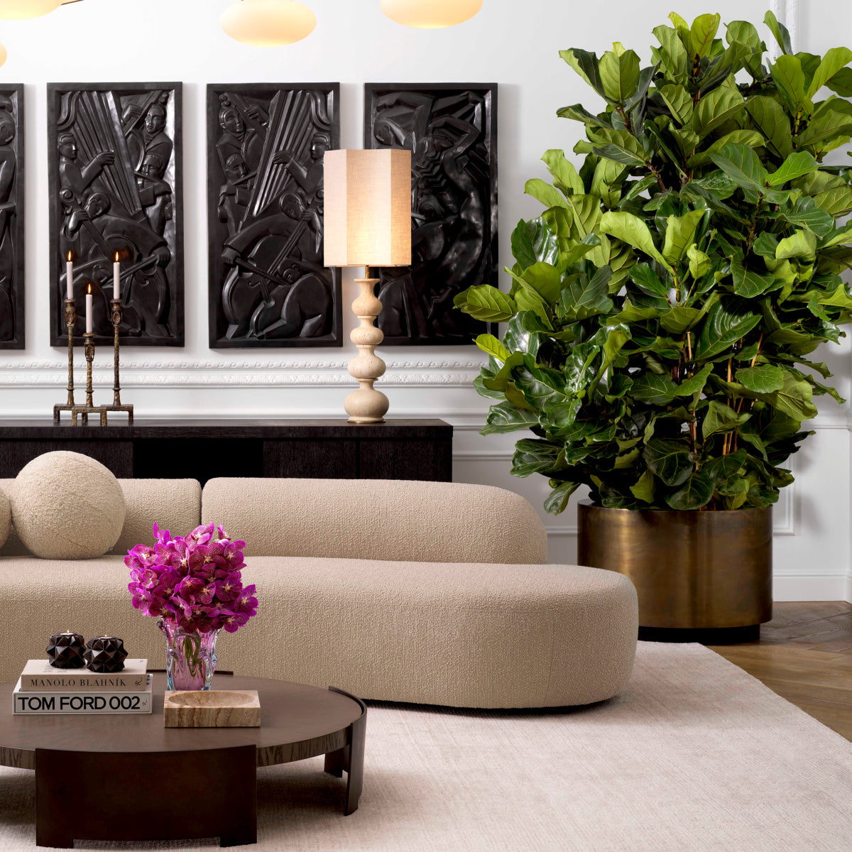 Vintage Brass Round Planter Jasper