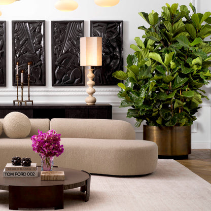 Vintage Brass Round Planter Jasper