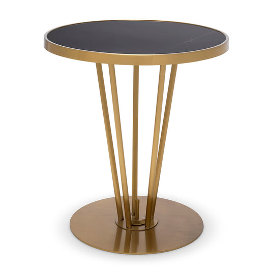 Brass Round Side Table Horatio | Cabothousefurniture.com
