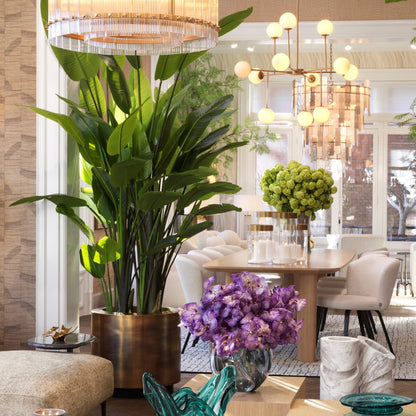 Vintage Brass Round Planter Jasper