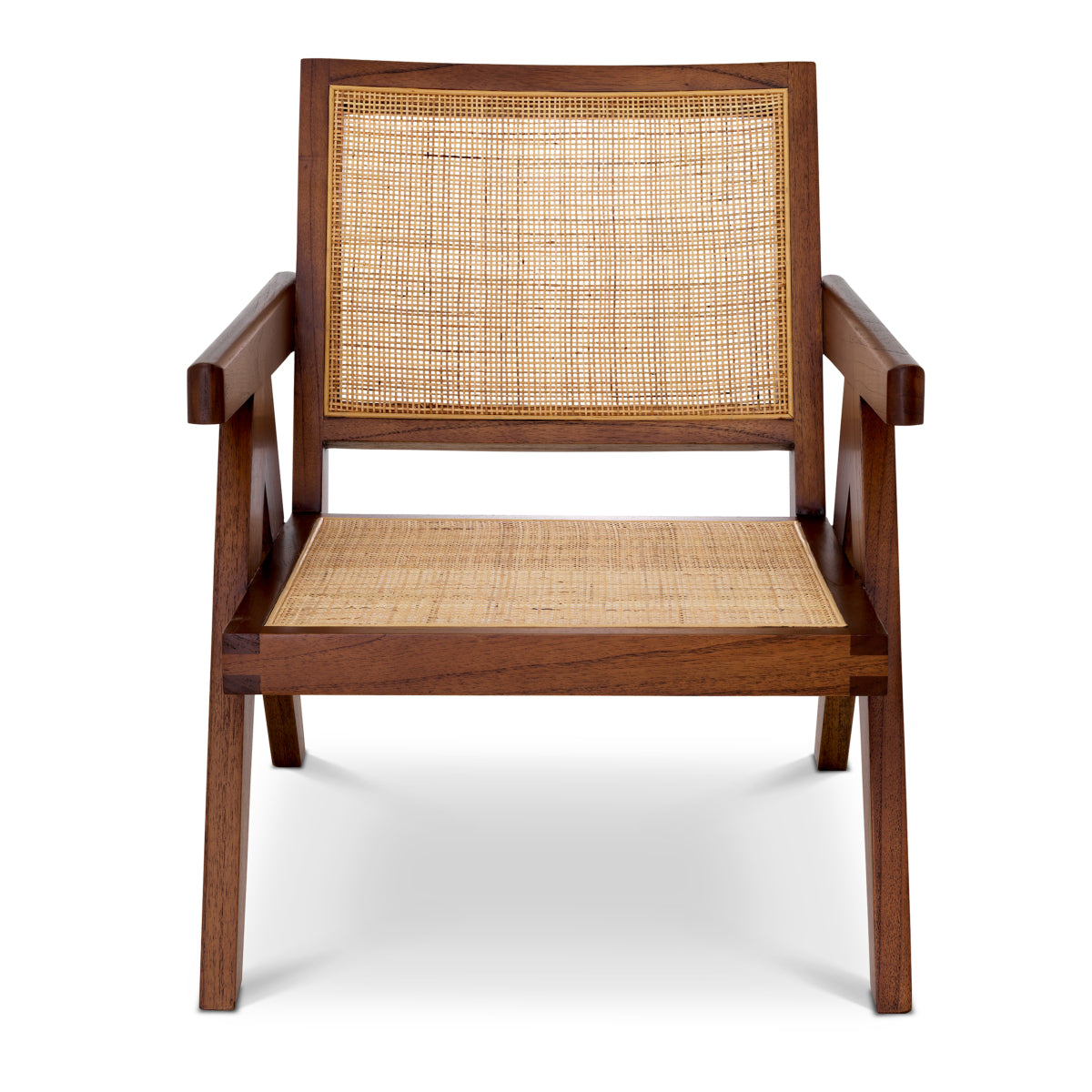 Brown Rattan Lounge Armchair Aristide | Cabotfurniture.com