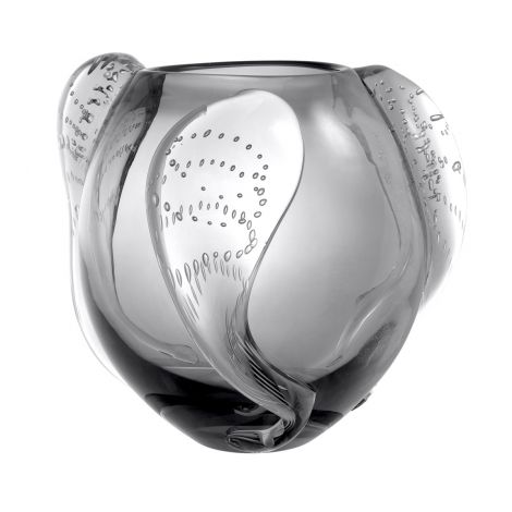 Gray Handblown Glass Vase Sianluca
