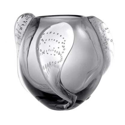 Gray Handblown Glass Vase Sianluca
