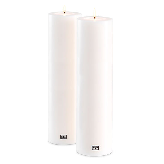 White Artificial Candle Holder (2) | Cabothousefurniture.com