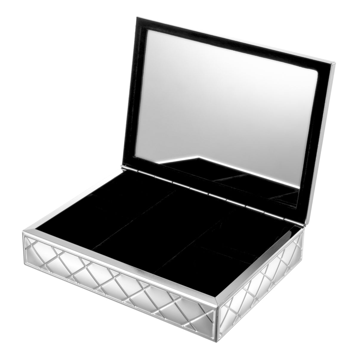 Silver Mirror Glass Box Cordo | Cabothousefurniture.com