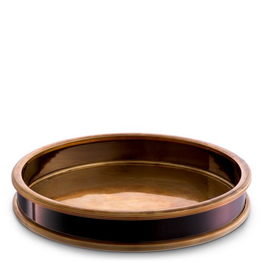 Vintage Brass Round Tray Ella | Cabothousefurniture.com