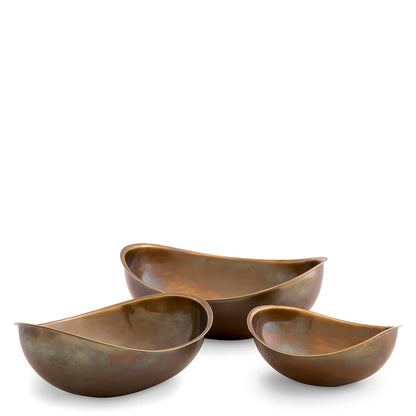 Vintage Brass Bowl Set (3) Sena | Cabothousefurniture.com