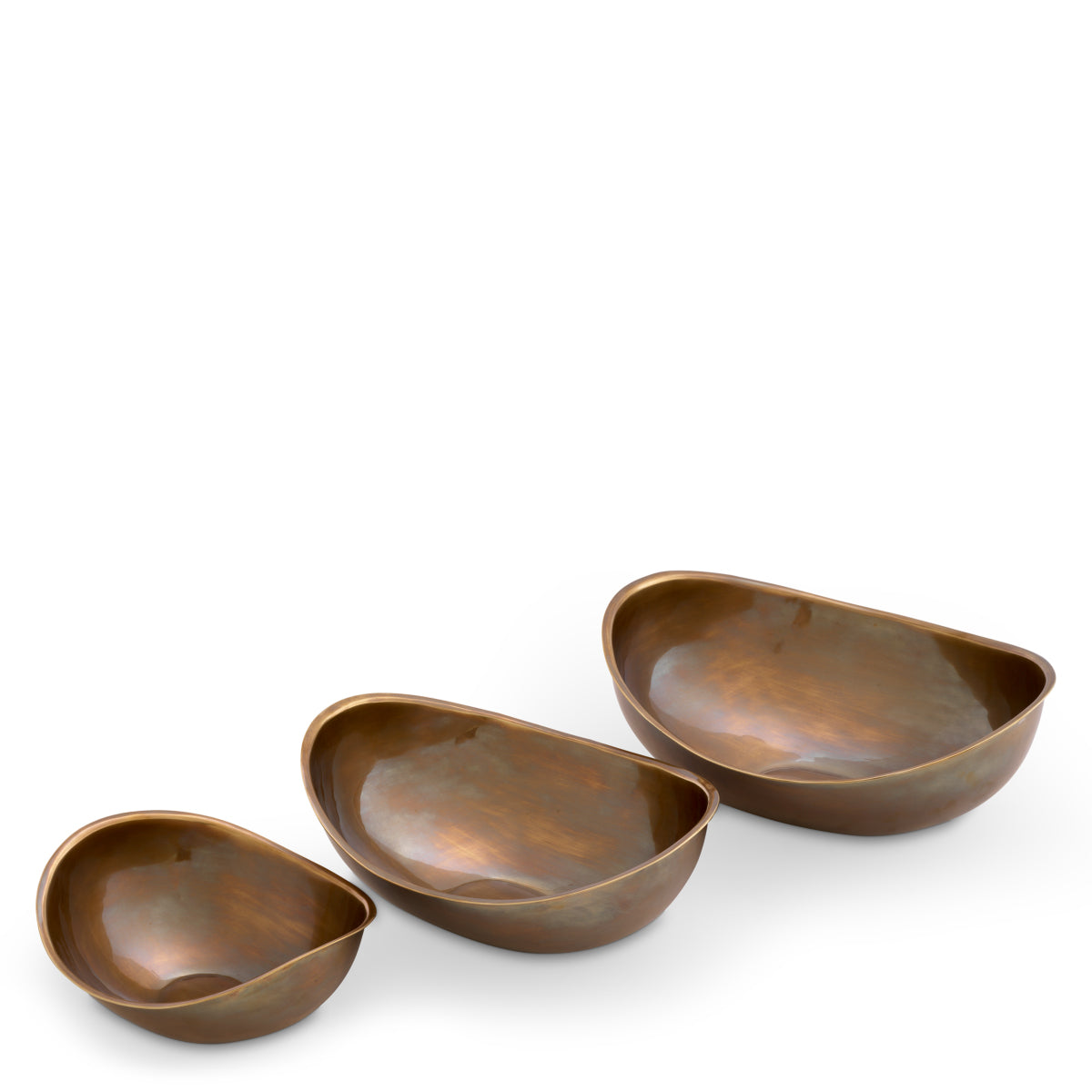Vintage Brass Bowl Set (3) Sena | Cabothousefurniture.com