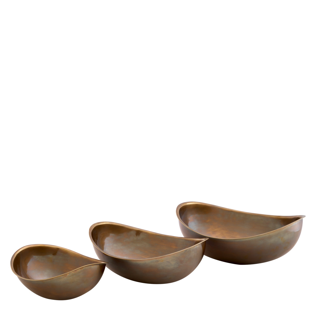Vintage Brass Bowl Set (3) Sena | Cabothousefurniture.com