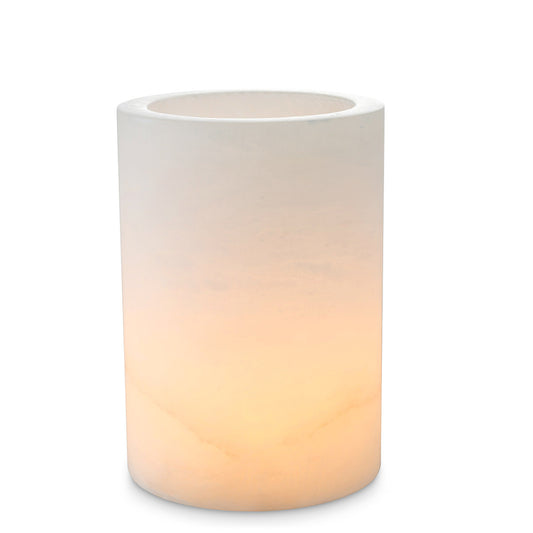 Cylindrical Alabaster Candle Holder Mercer | Cabothousefurniture.com