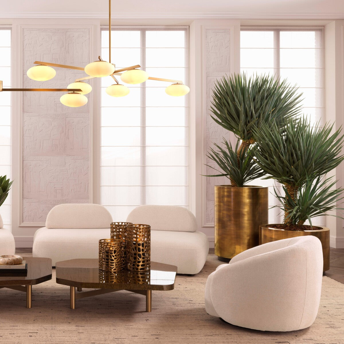 Vintage Brass Round Planter Jasper