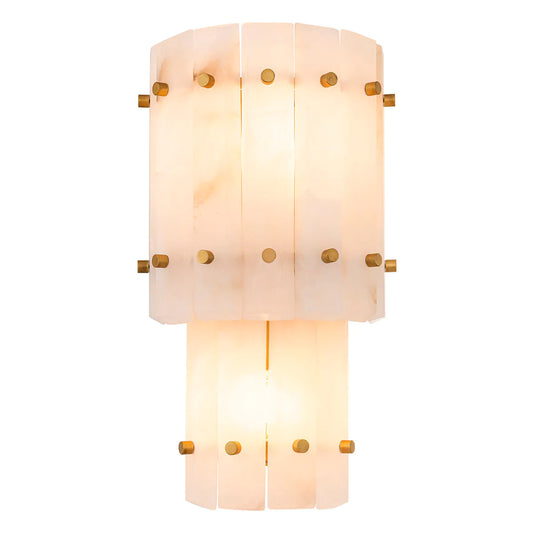 Double Alabaster Wall Lamp Blason