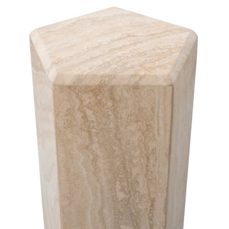 Hexagonal Travertine Column Cuneo | Cabothousefurniture.com