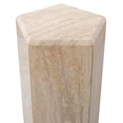 Hexagonal Travertine Column Cuneo | Cabothousefurniture.com
