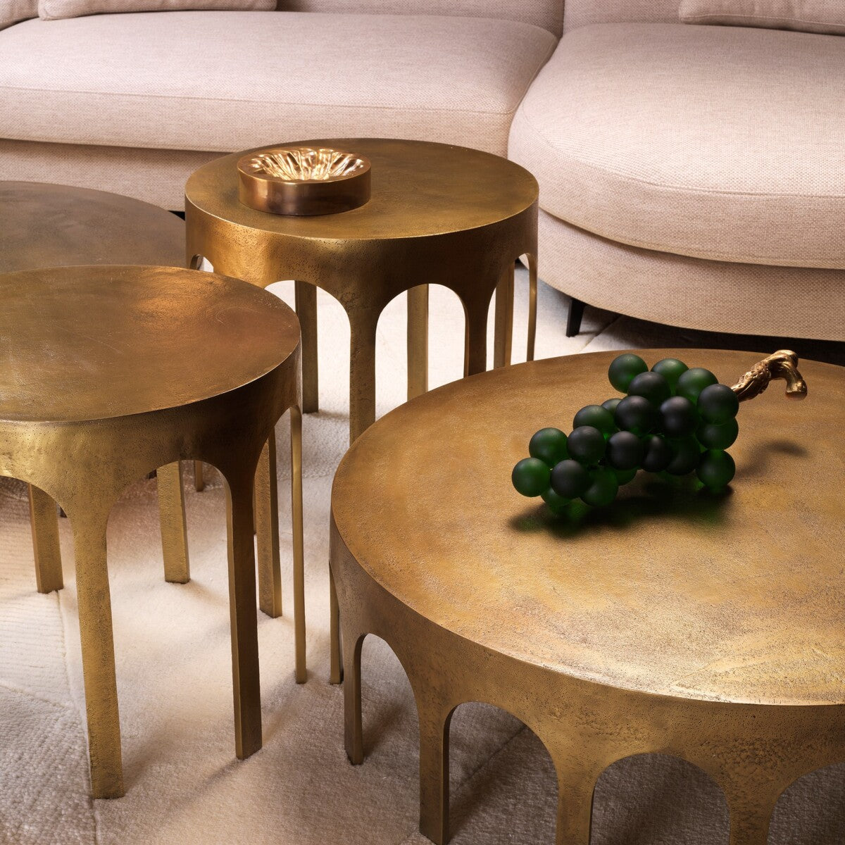 Vintage Brass Coffee Table Gardini | Cabothousefurniture.com
