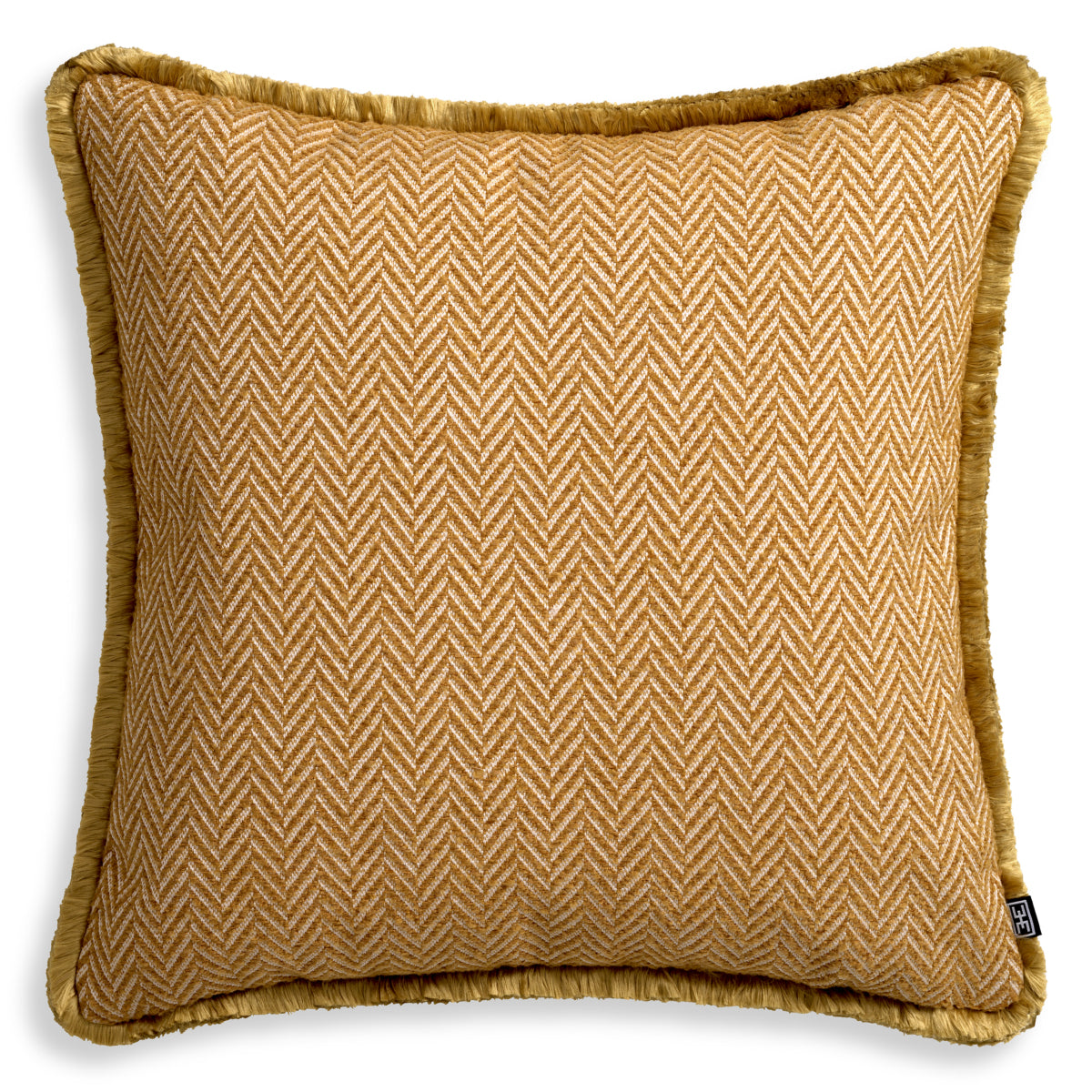 Herringbone Pattern Fringed Cushion L Kauai | Cabothousefurniture.com