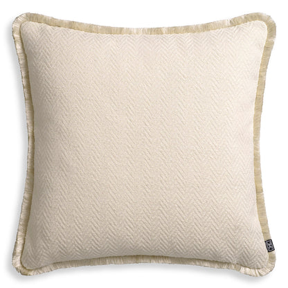 Herringbone Pattern Fringed Cushion L Kauai | Cabothousefurniture.com
