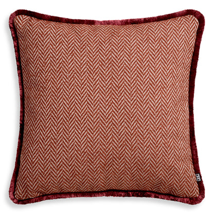 Herringbone Pattern Fringed Cushion L Kauai | Cabothousefurniture.com