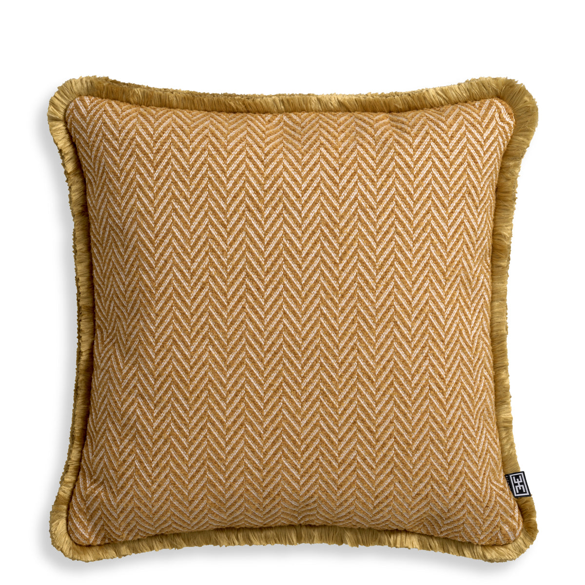 Herringbone Pattern Fringed Cushion S Kauai | Cabothousefurniture.com
