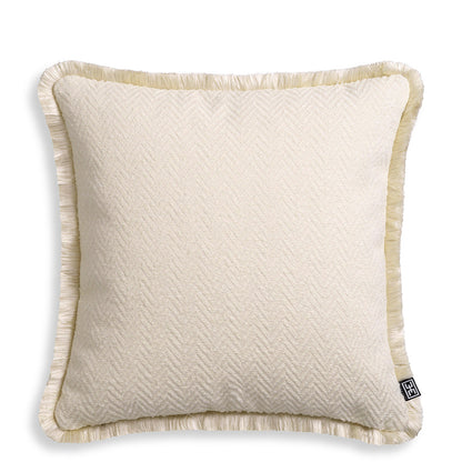 Herringbone Pattern Fringed Cushion S Kauai | Cabothousefurniture.com