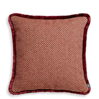 Herringbone Pattern Fringed Cushion S Kauai | Cabothousefurniture.com
