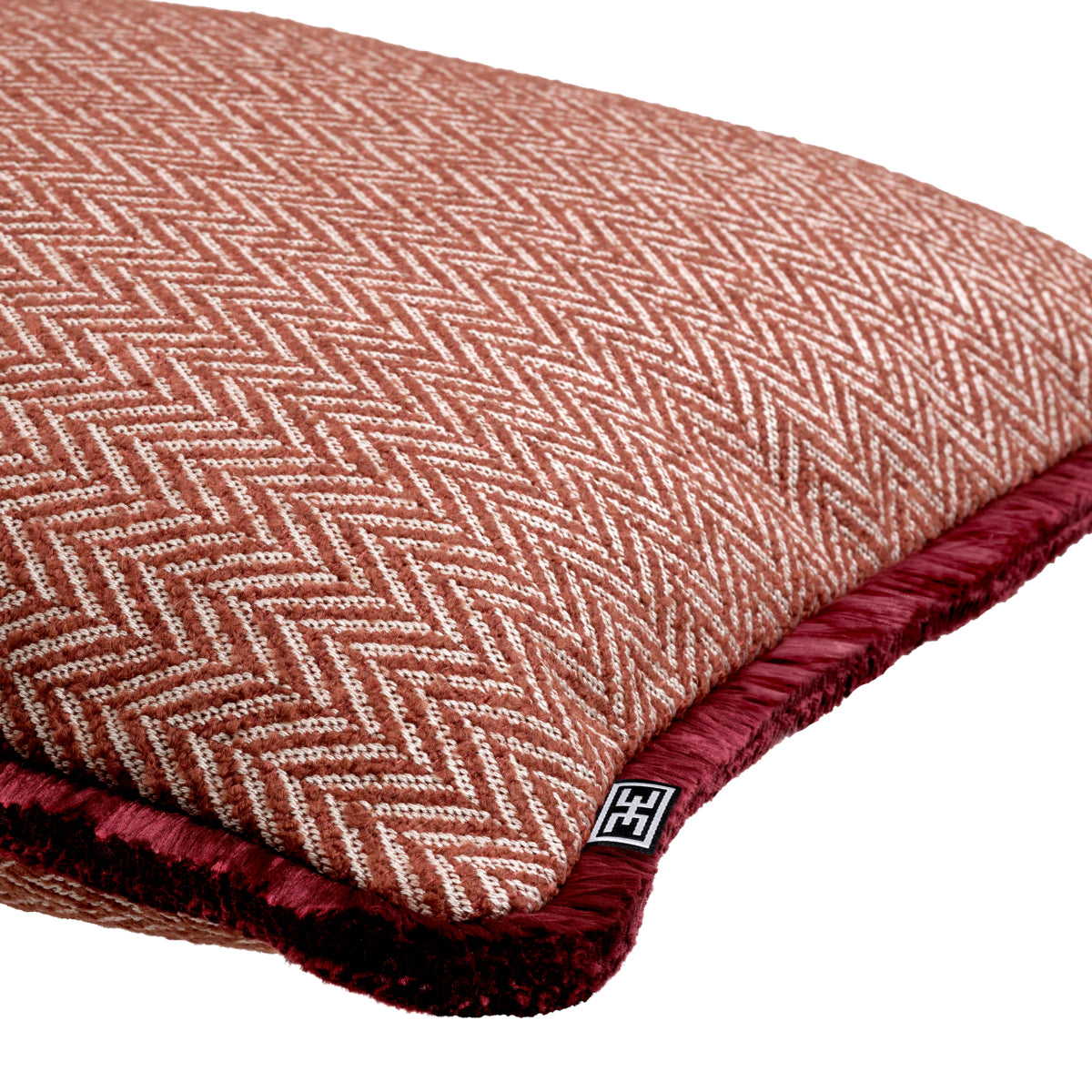 Herringbone Pattern Fringed Cushion S Kauai | Cabothousefurniture.com