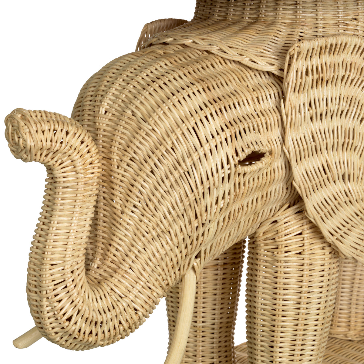 Rattan Sculptural Side Table Elephant | Cabothousefurniture.com