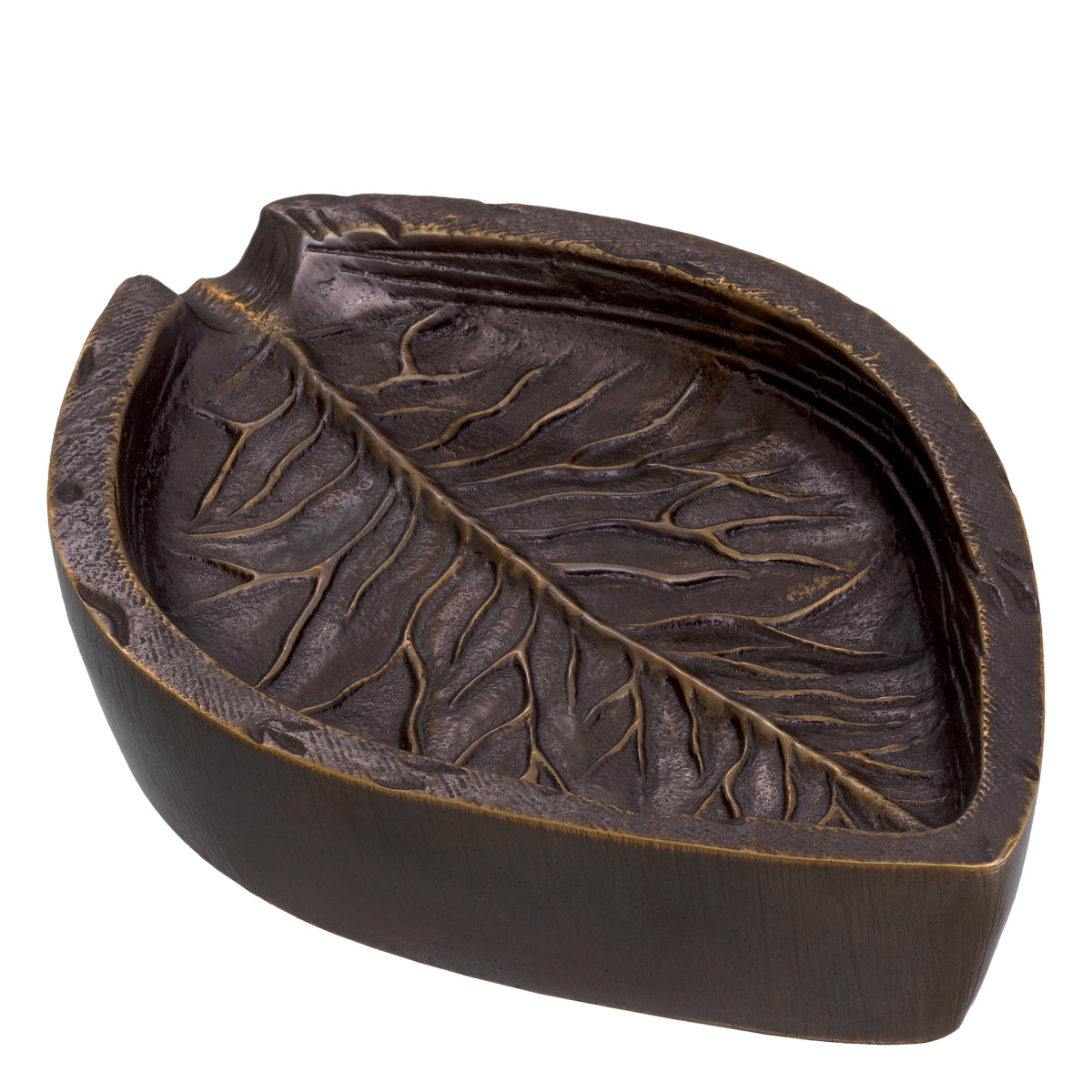 Leaf-Patterned Metal Bowl Rosselli | Cabothousefurniture.com