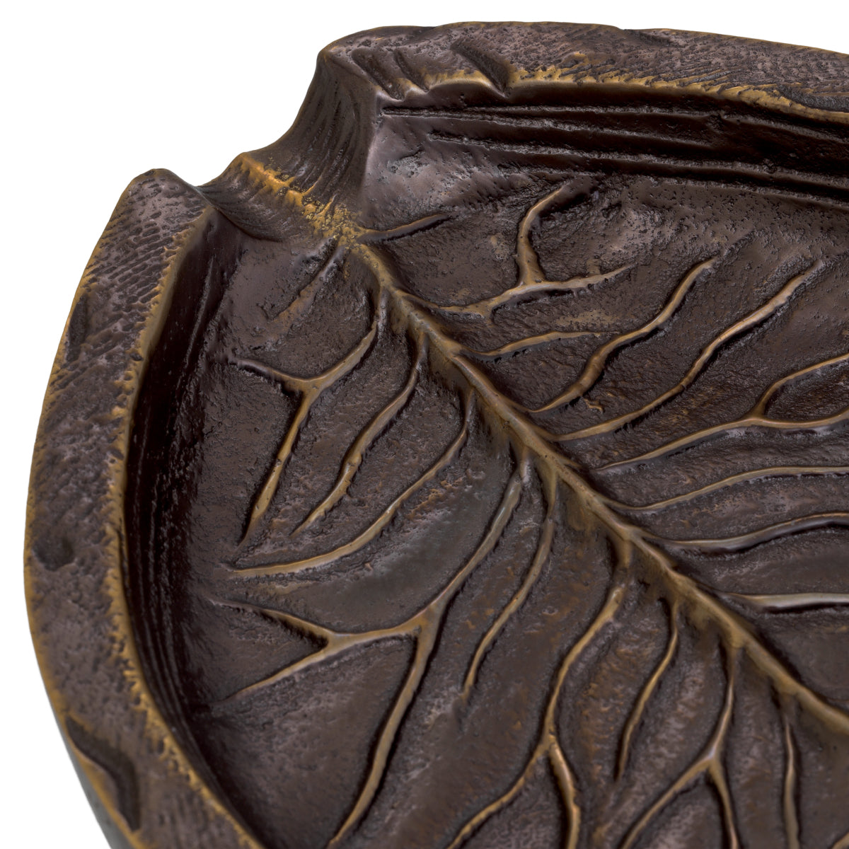 Leaf-Patterned Metal Bowl Rosselli | Cabothousefurniture.com