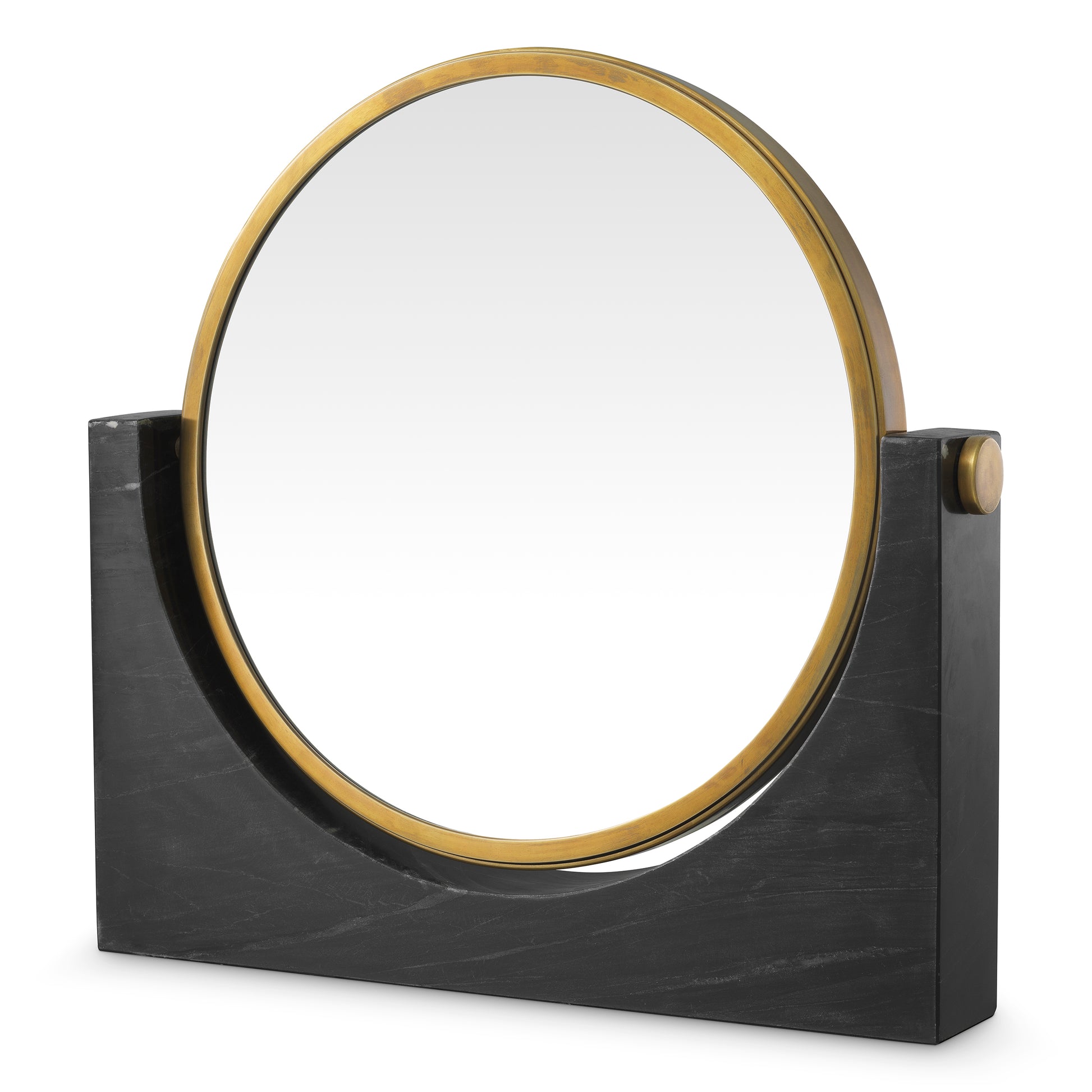 Black Marble Table Mirror Vivaldi | Cabothousefurniture.com