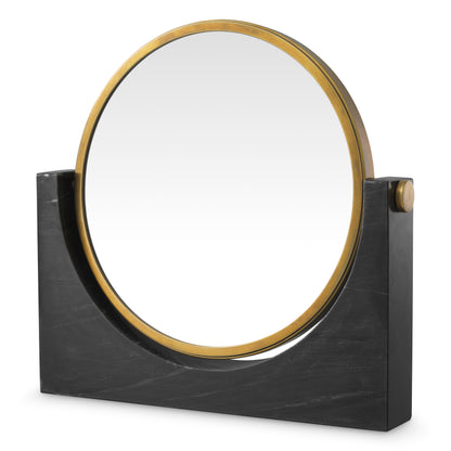 Black Marble Table Mirror Vivaldi | Cabothousefurniture.com