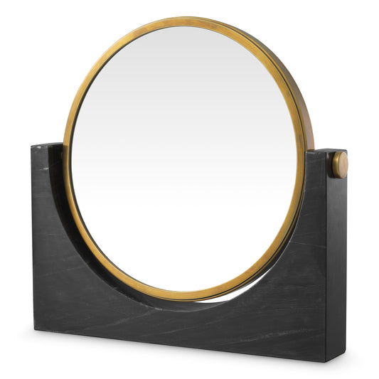 Black Marble Table Mirror Vivaldi | Cabothousefurniture.com