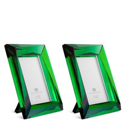 Green Crystal Picture Frames (2) Obliquity | Cabothousefurniture.com