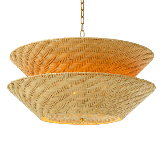 Natural Rattan Chandelier Tavira