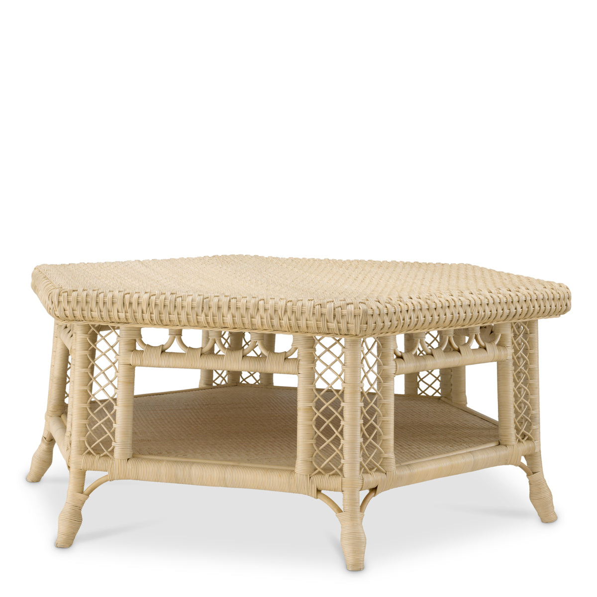Hexagonal Rattan Coffee Table Saba