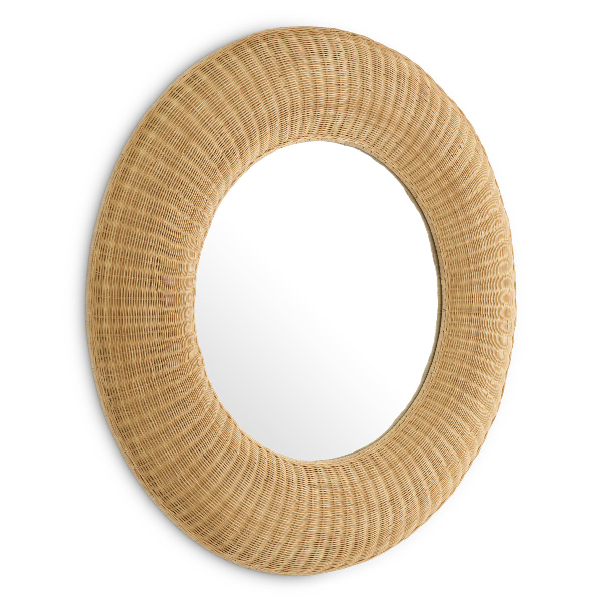 Round Handwoven Rattan Mirror Idora | Cabothousefurniture.com