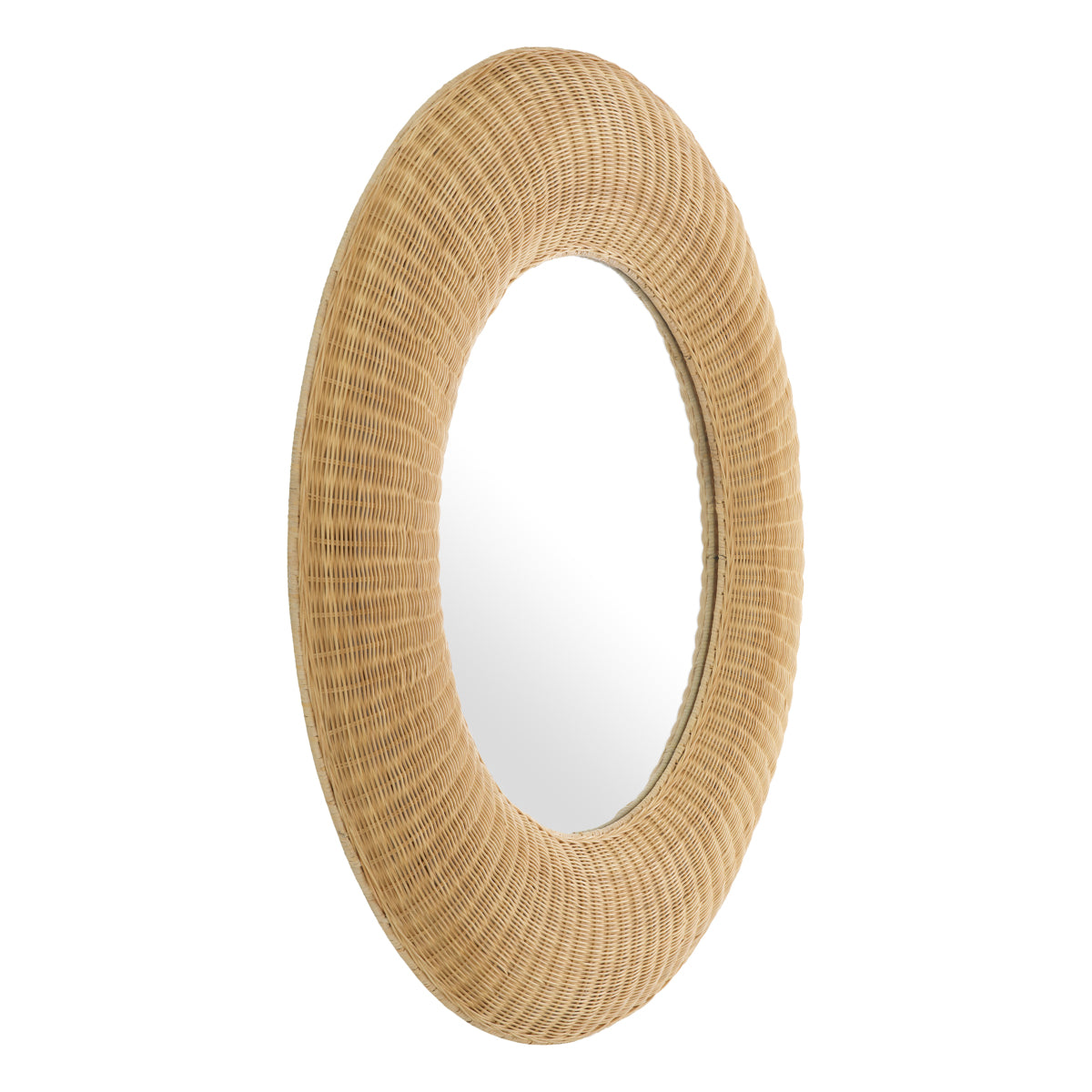 Round Handwoven Rattan Mirror Idora | Cabothousefurniture.com