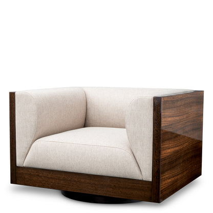 Eucalyptus Veneer Swivel Chair Sebastian | Cabothousefurniture.com