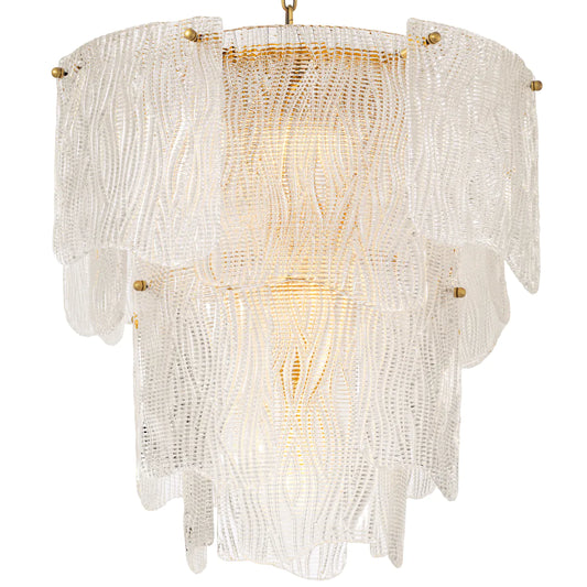 Clear Textured Glass Chandelier Asinara